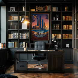 Abu Dhabi Poster Discover Cityscape Home Decor Enthusiasts
