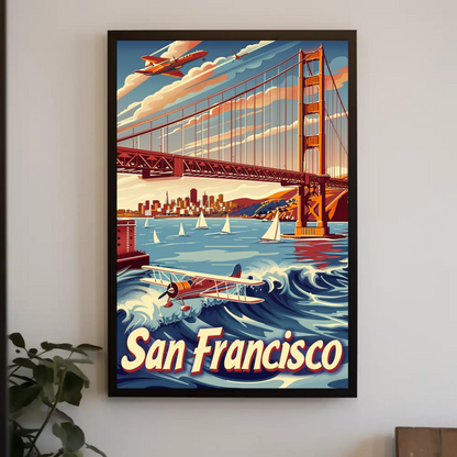 San Francisco Golden Gate Vintage Style Poster