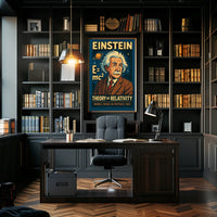 Albert Einstein Relativity Vintage Educational Poster