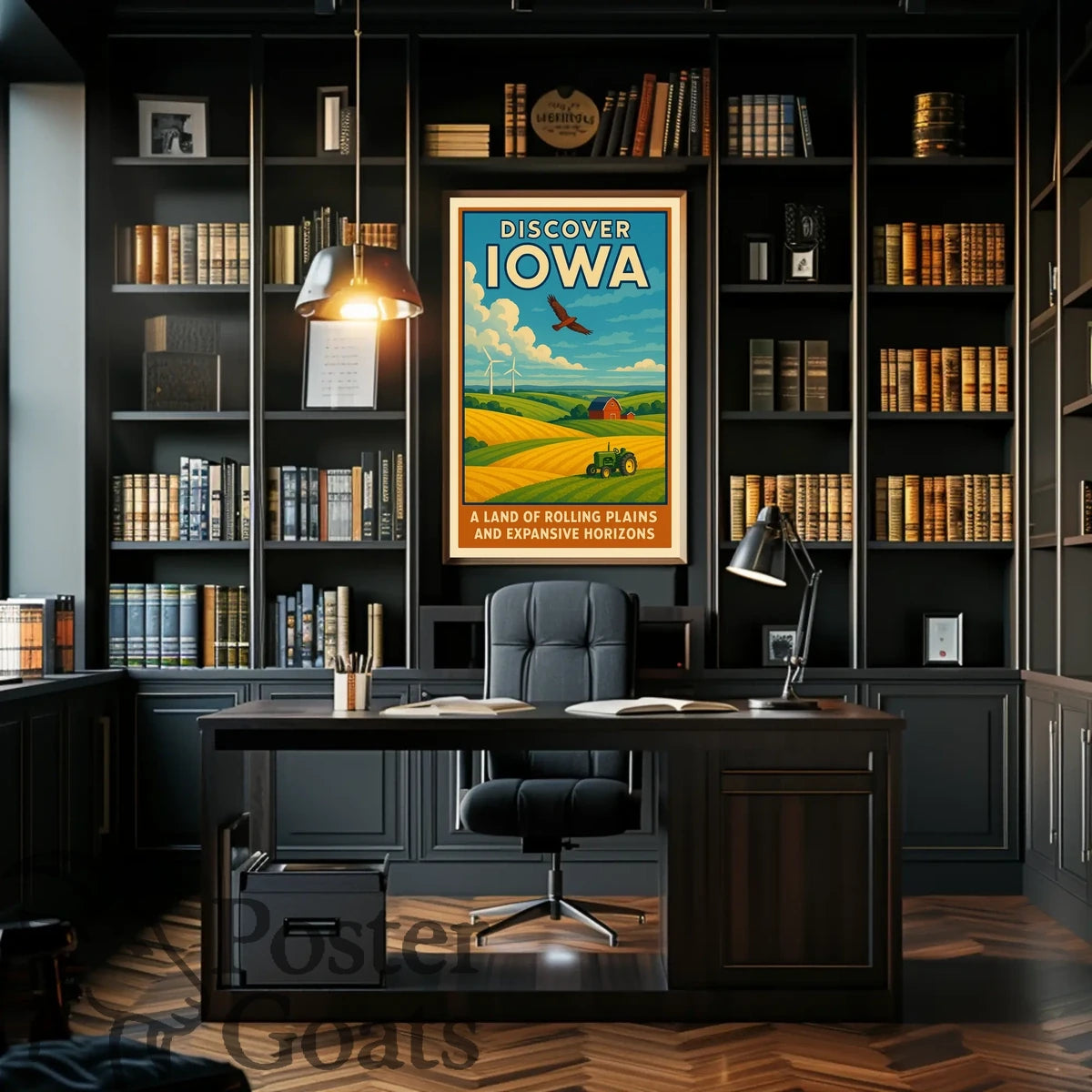 Discover Iowa's Tranquil Beauty: Vintage Travel Poster