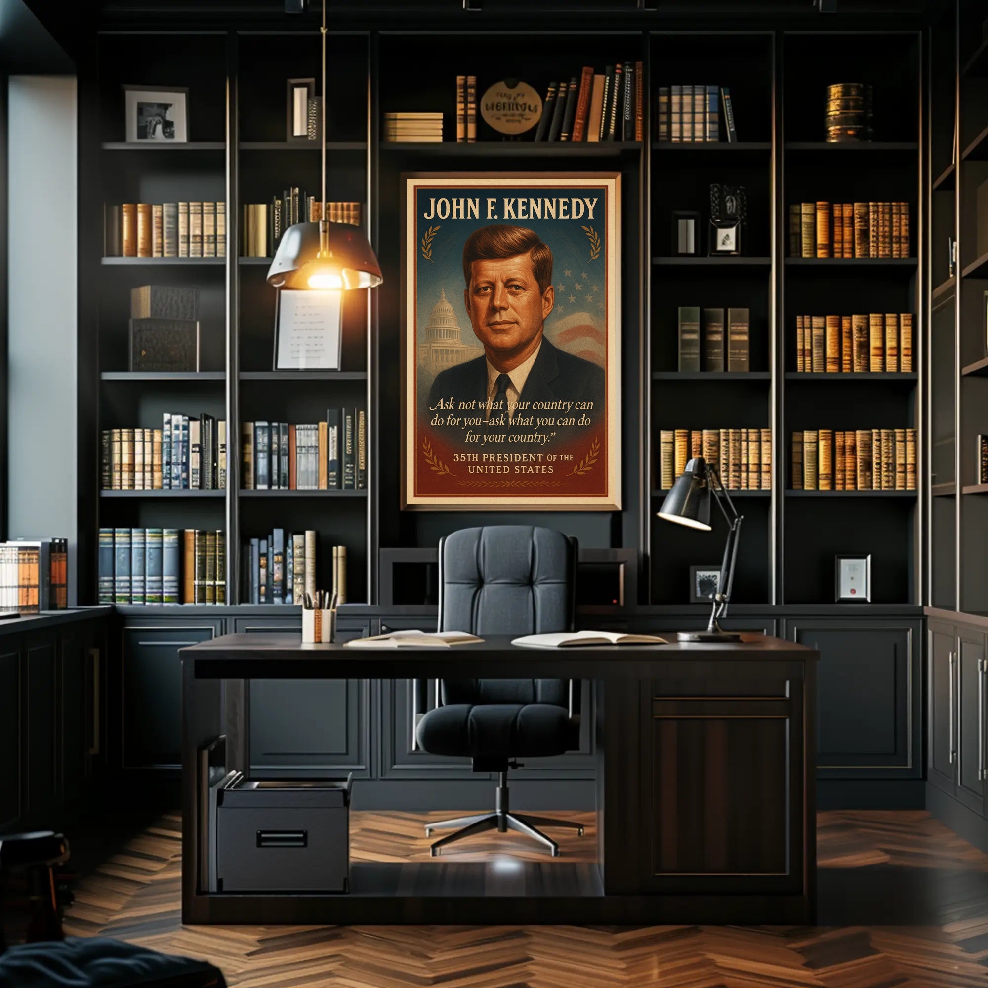 John F. Kennedy Inspirational Quote Historical or Presidential Poster