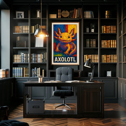 Axolotl Mosaic Art Poster