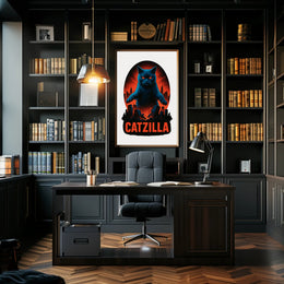Catzilla Strikes! Poster PosterGoat
