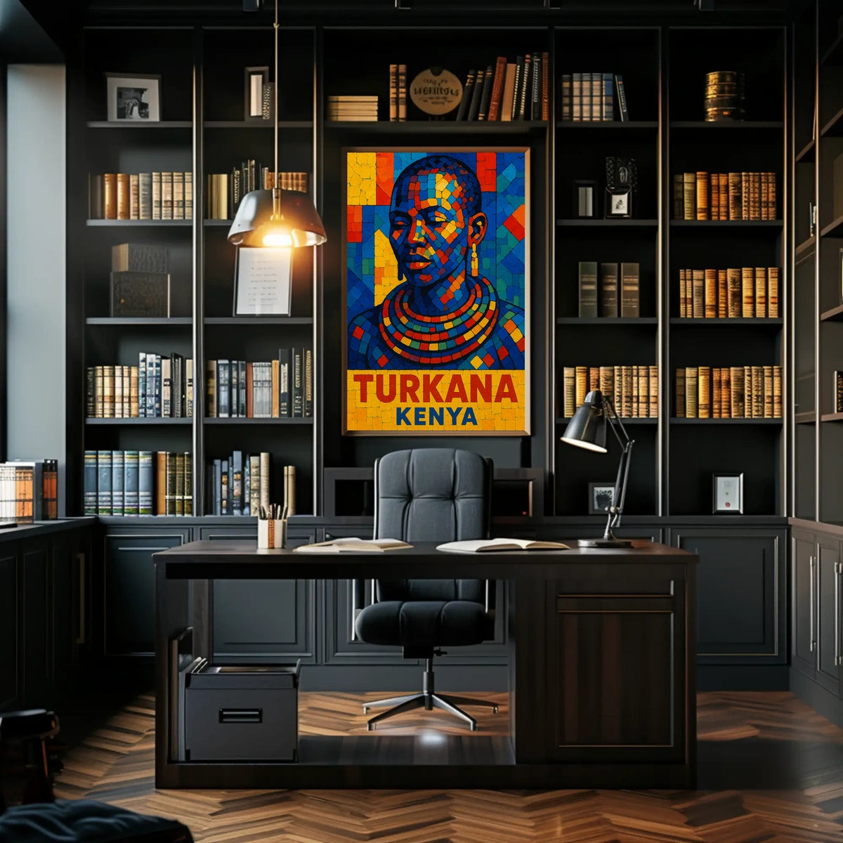 Turkana Kenya Vibrant Mosaic Art Poster