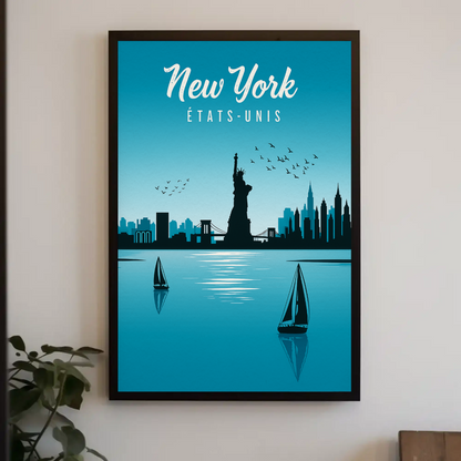 New York Statue of Liberty Vintage Poster