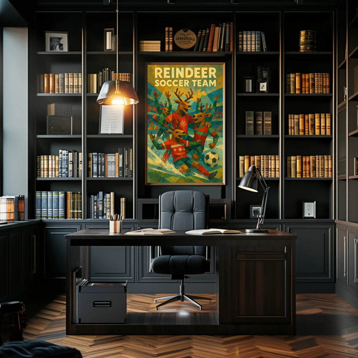 Reindeer Soccer Team Poster