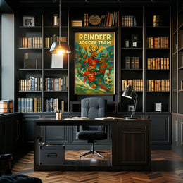 Reindeer Soccer Team Poster