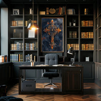 Gothic Cross With Skull Poster