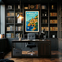 Amalfi Coast Poster Wall Art Mediterranean Scenic Print