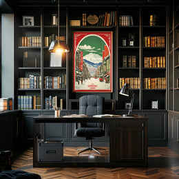 Stylized Sapporo Cityscape Poster Wall Art Print