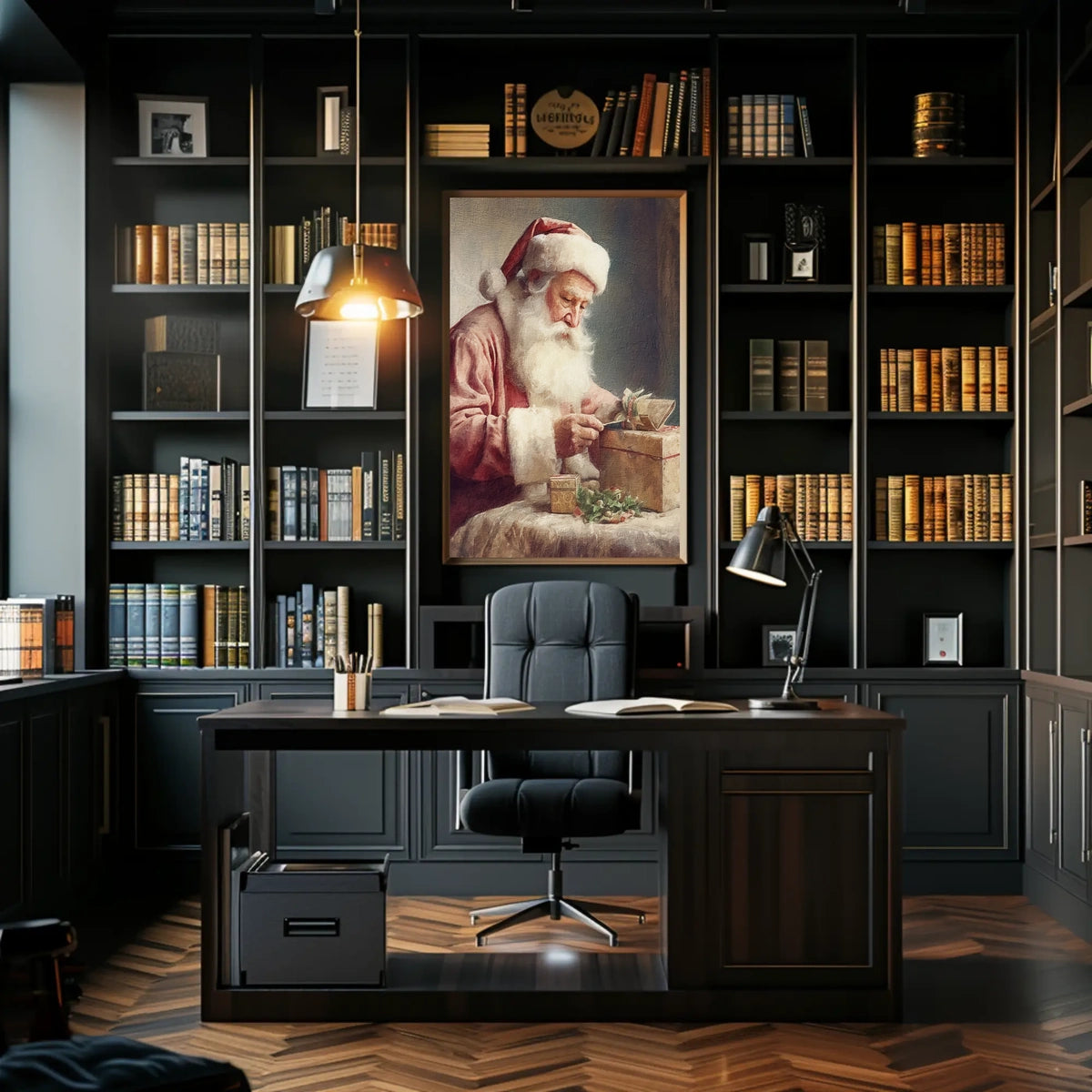 Santa Claus In A Moment Of Preparation Poster