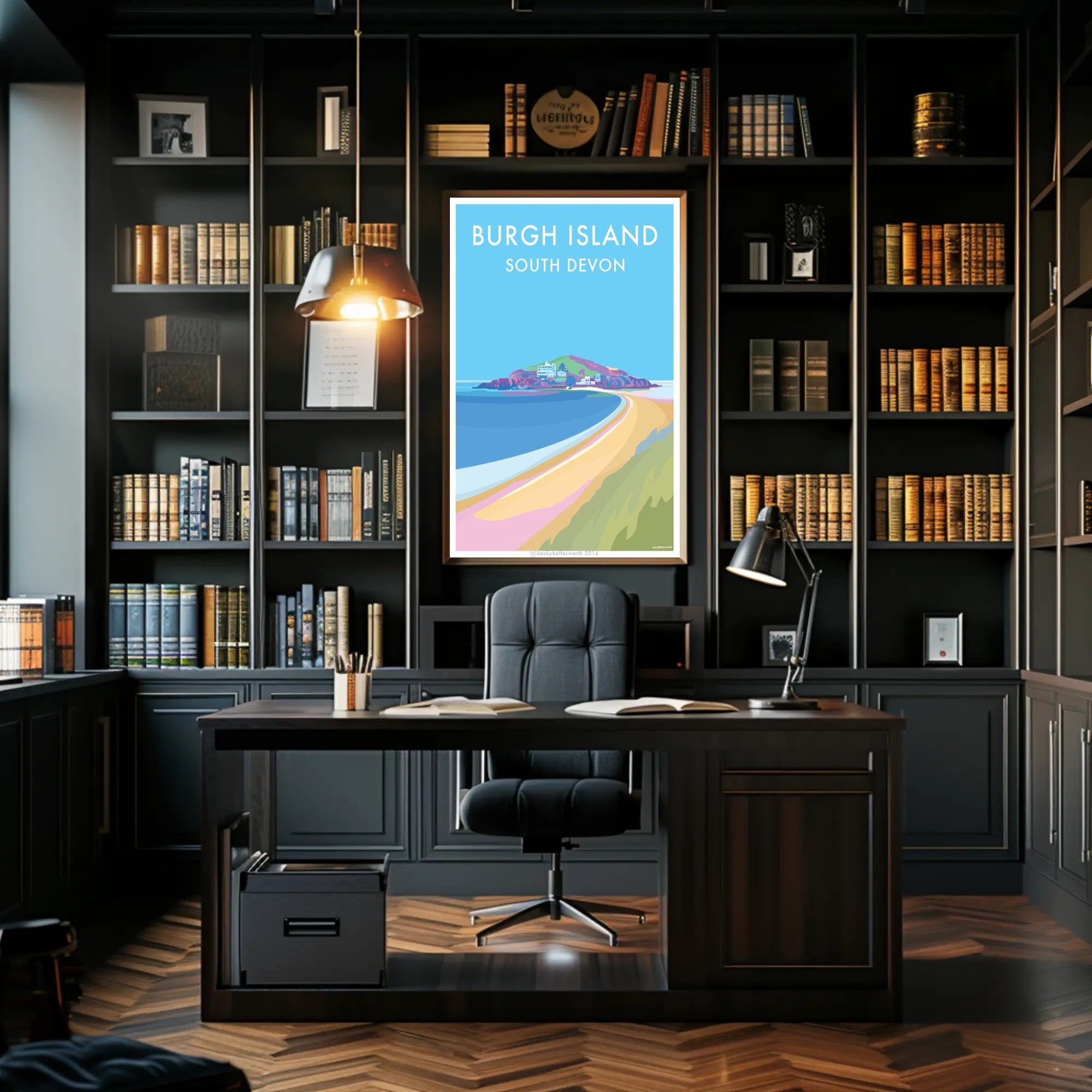 Burgh Island Vibrant Coastal Scene Travel Poster PosterGoat