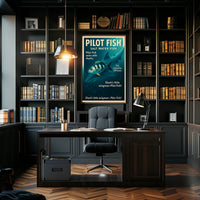 Pilot Fish and Shark Symbiosis Educational Poster
