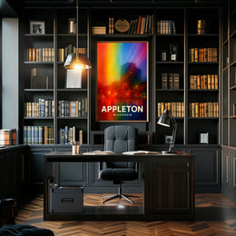 Appleton Vibrant Nightscape Abstract Art Poster