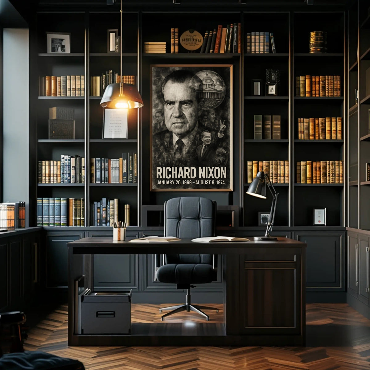 Richard Nixon 37th President of the United States Double Exposure Poster