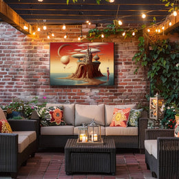 Whimsical Castle Fantasy Scene Surreal Art Poster