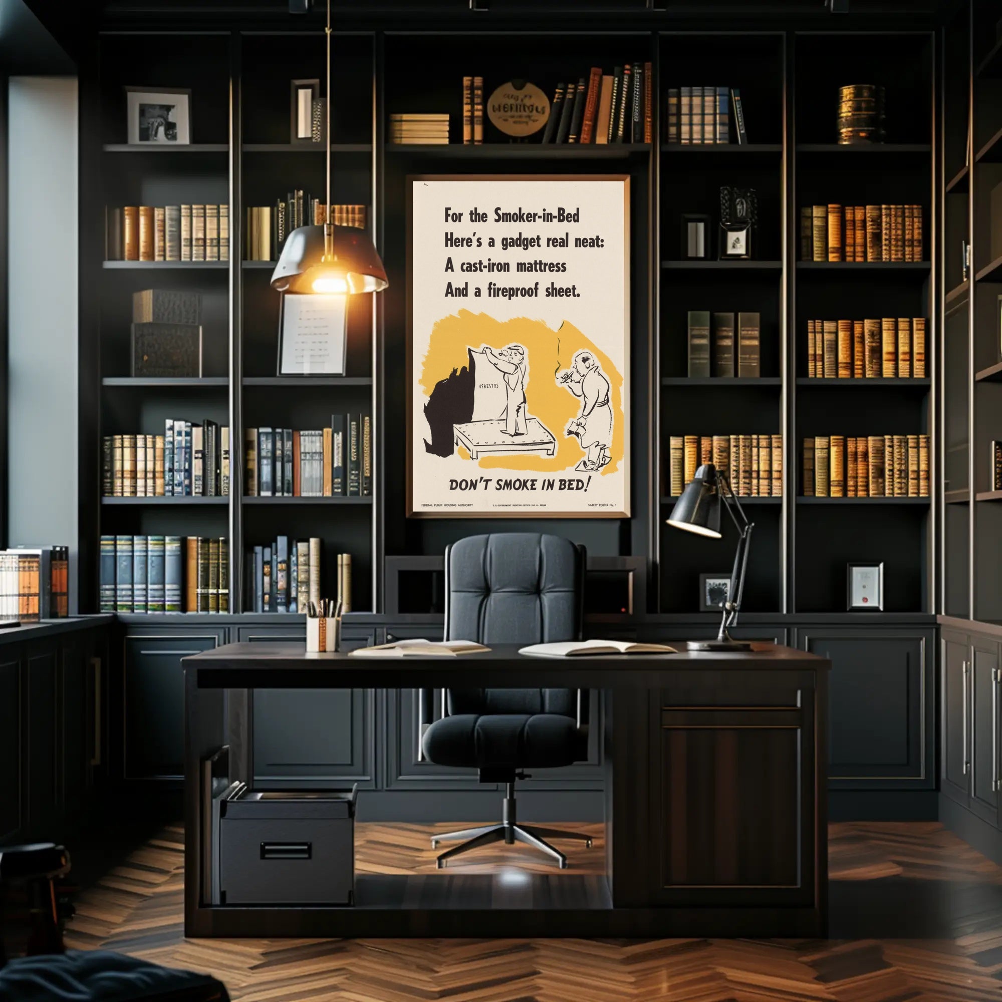 Don't Smoke in Bed Safety Poster PosterGoat
