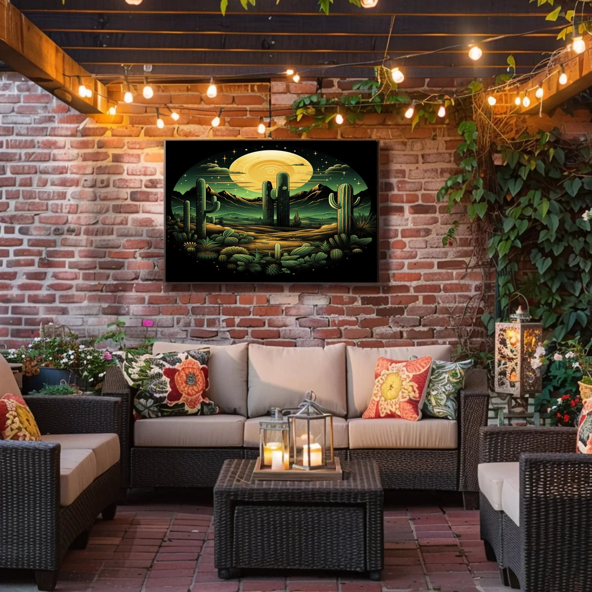 Desert Moonlit Landscape Poster