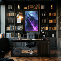 Skeletal Reaper Wields Glowing Sword in Fantasy Mythology Poster PosterGoat