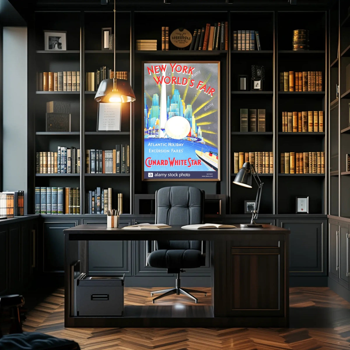 New York Worlds Fair Travel Poster Abstract Wall Art Retro