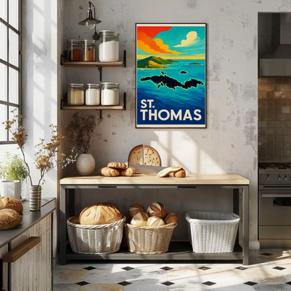 St Thomas Caribbean Island View Colorful Ocean Poster
