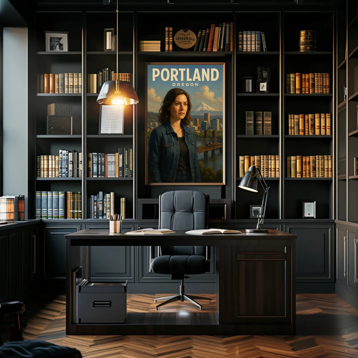 Portland, Oregon A Scenic Portrait Poster