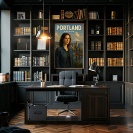 Portland, Oregon A Scenic Portrait Poster