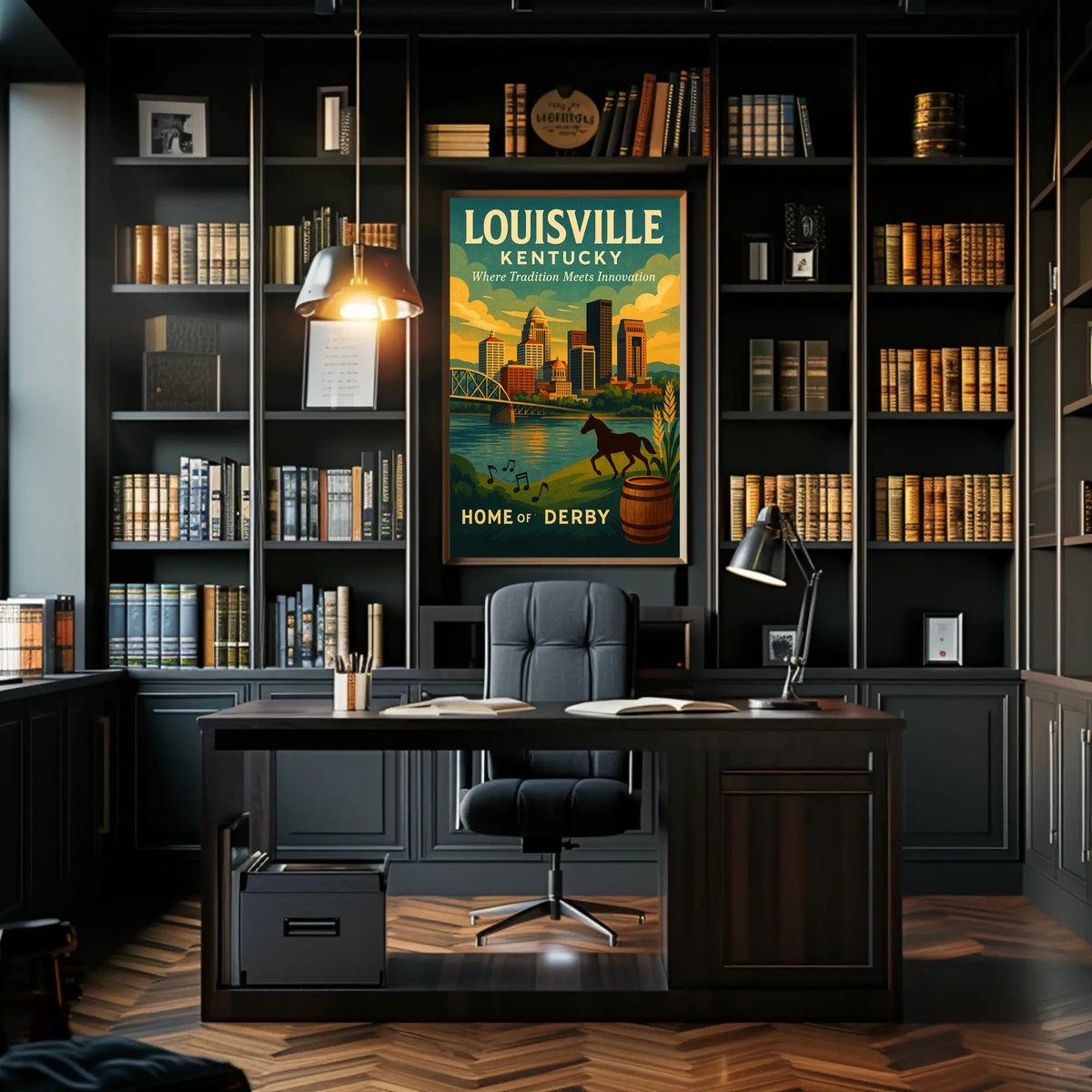 Louisville Derby Iconic Skyline Heritage Travel Souvenir Culture Wall Art Timeless Poster
