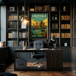 Louisville Derby Iconic Skyline Heritage Travel Souvenir Culture Wall Art Timeless Poster