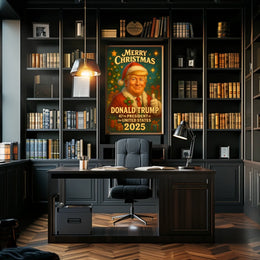 Merry Christmas Donald Trump Santa Suit Political Poster