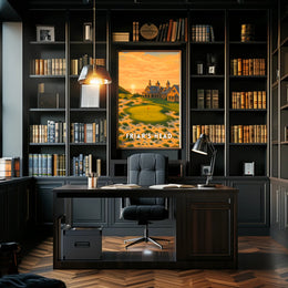 Serene Golf Course Sunset Artistic Sports Poster