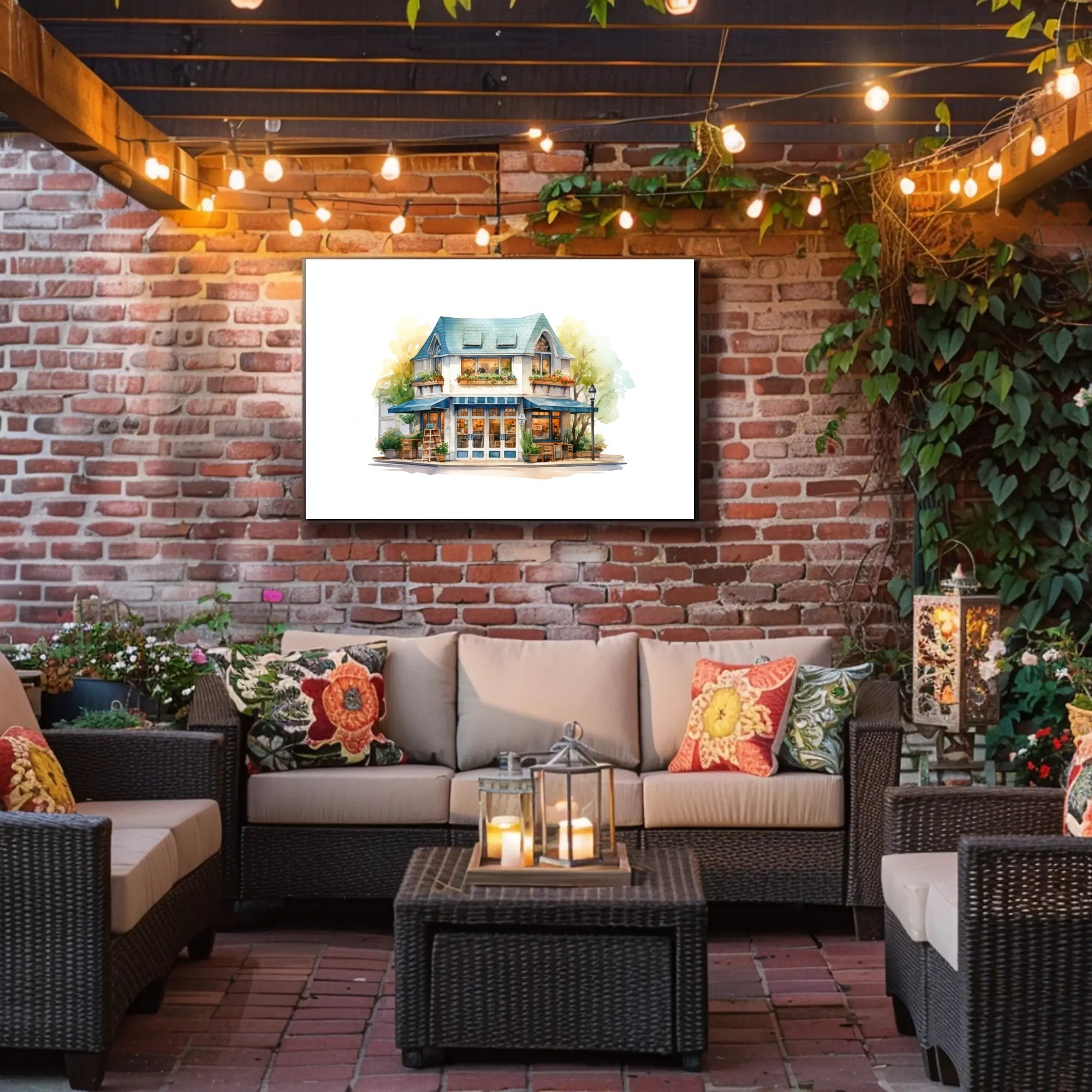 Charming Corner Café Poster