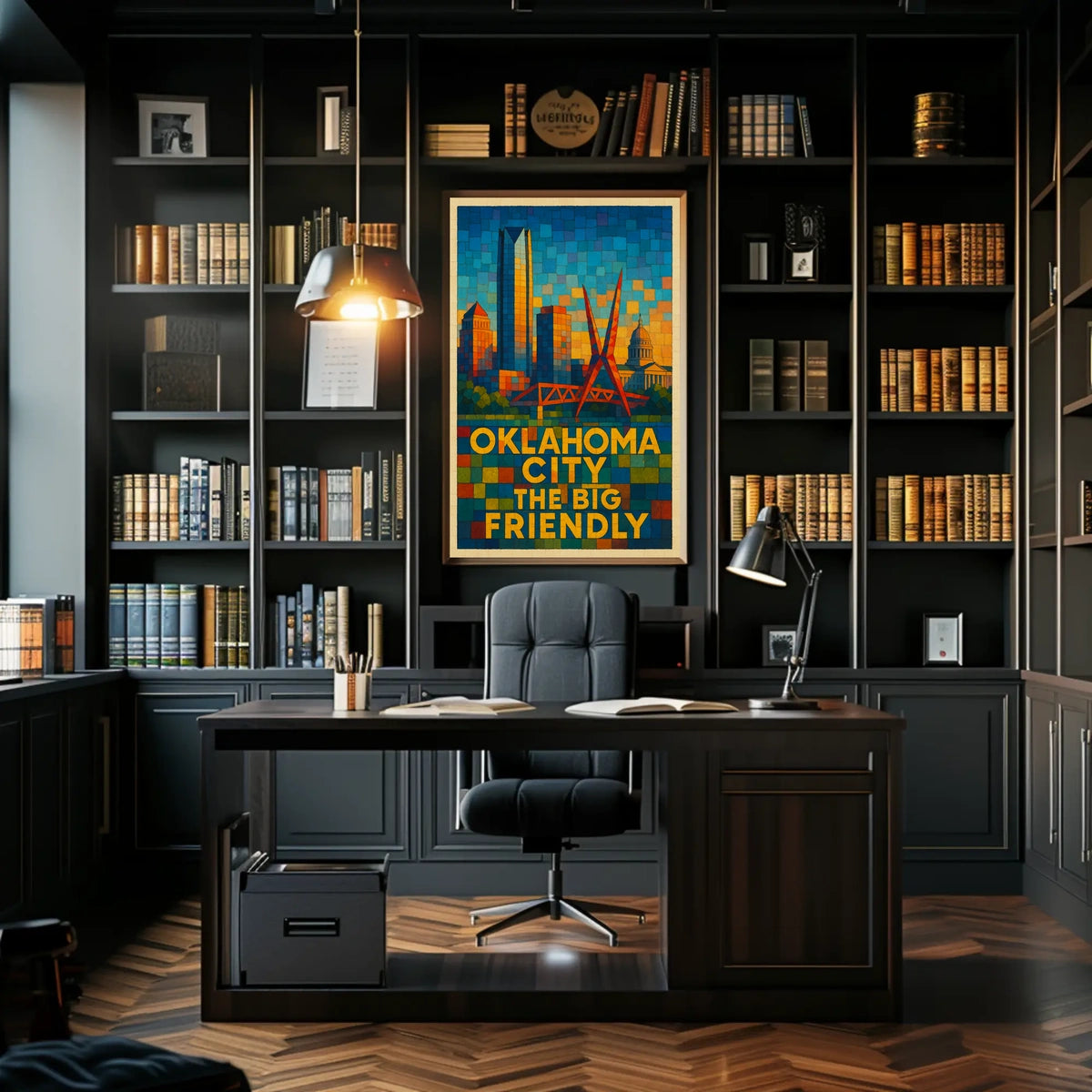 Oklahoma City The Big Friendly Poster Cityscape Wall Art