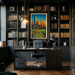 Oklahoma City The Big Friendly Poster Cityscape Wall Art