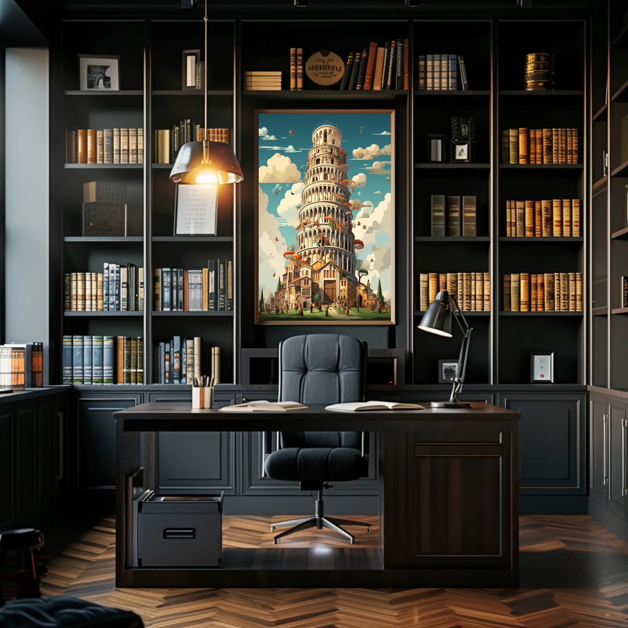 The Whimsical Tower Of Pisa Poster PosterGoat