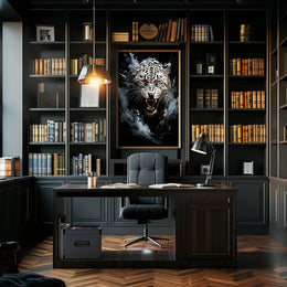 Leopard Roar: Bold Wildlife Art Poster Print