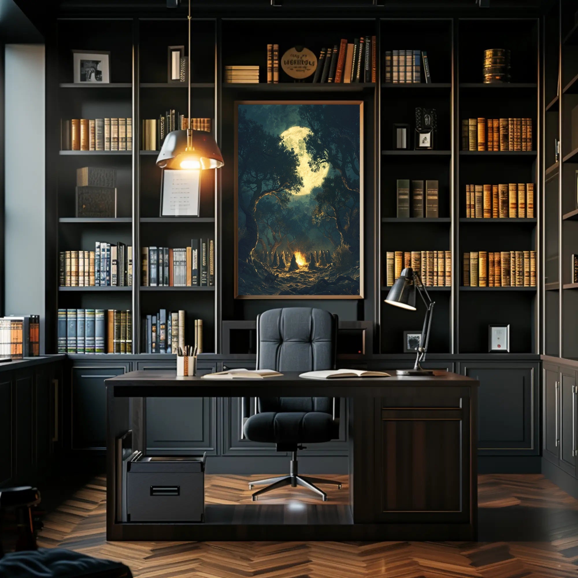 Mystical Night Ritual in the Forest Fantasy or Mythology Poster PosterGoat