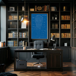 Isometric Projection Blueprint Poster