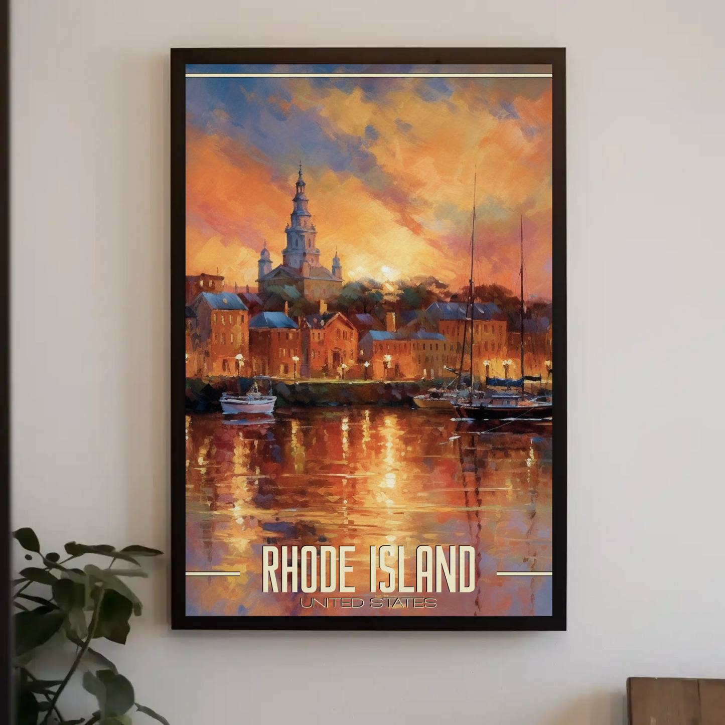 Vintage Poster - Rhode Island Harbor United States