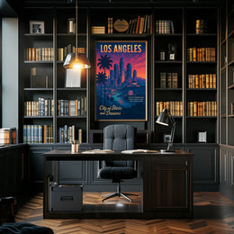 Los Angeles Dreamscape: Vintage-Inspired Cityscape Poster