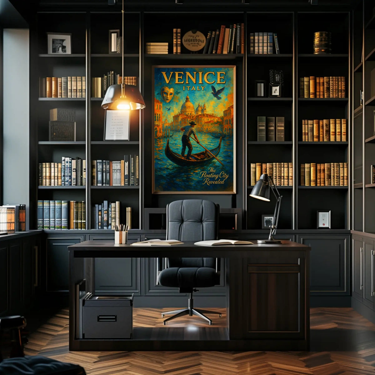 Venice Poster Floating City Revealed Romantic Travel Art