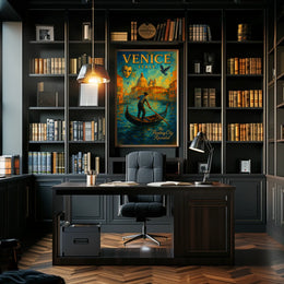 Venice Poster Floating City Revealed Romantic Travel Art