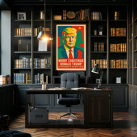 Trump Christmas Spirit Illustration Celebrating Presidential Legacy Poster