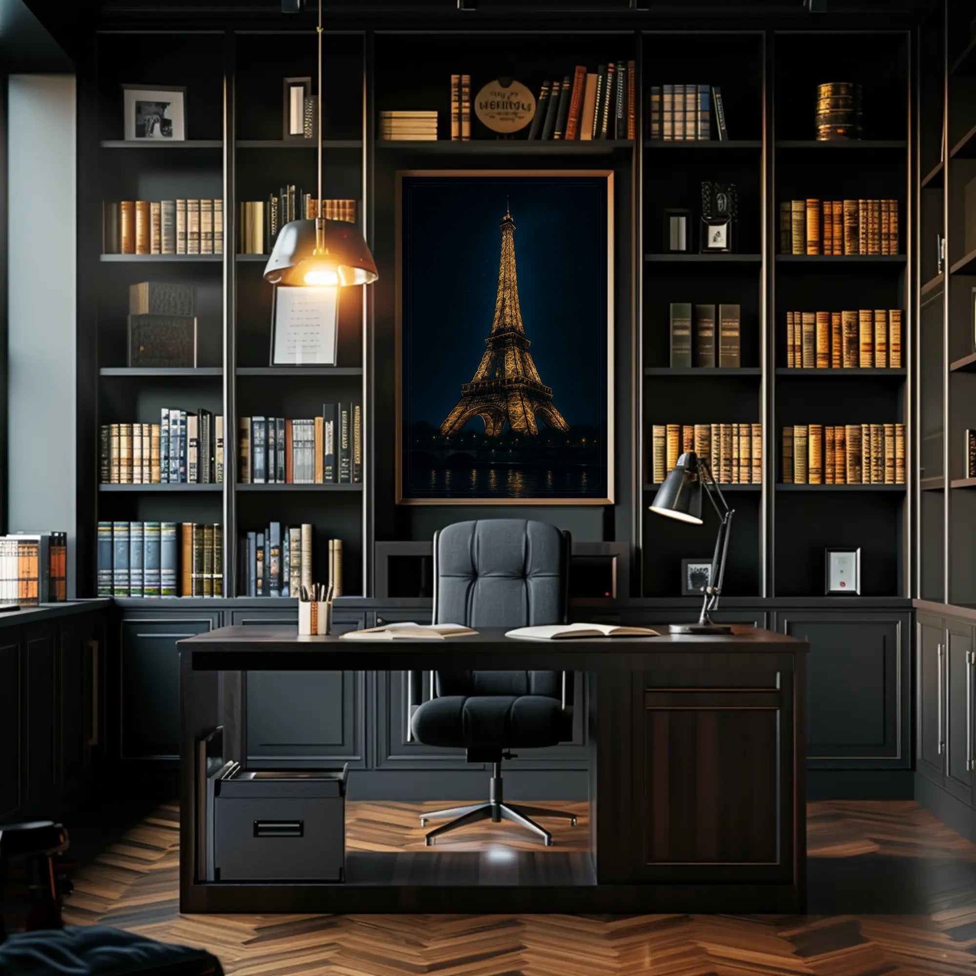 Eiffel Tower Nightscape: Captivating Urban or Cityscape Poster
