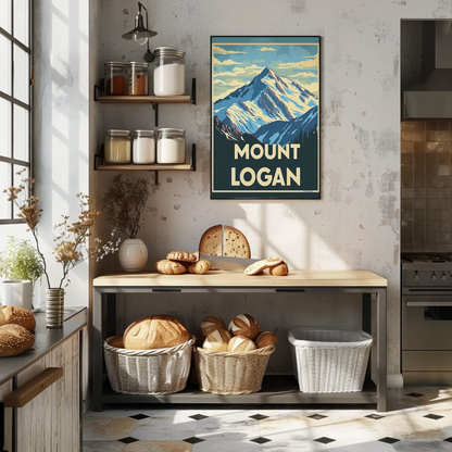 Mount Logan Snow Peak Vintage Travel Poster