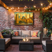 Beirut Cityscape Nightscape Wanderlust Urban Art Poster