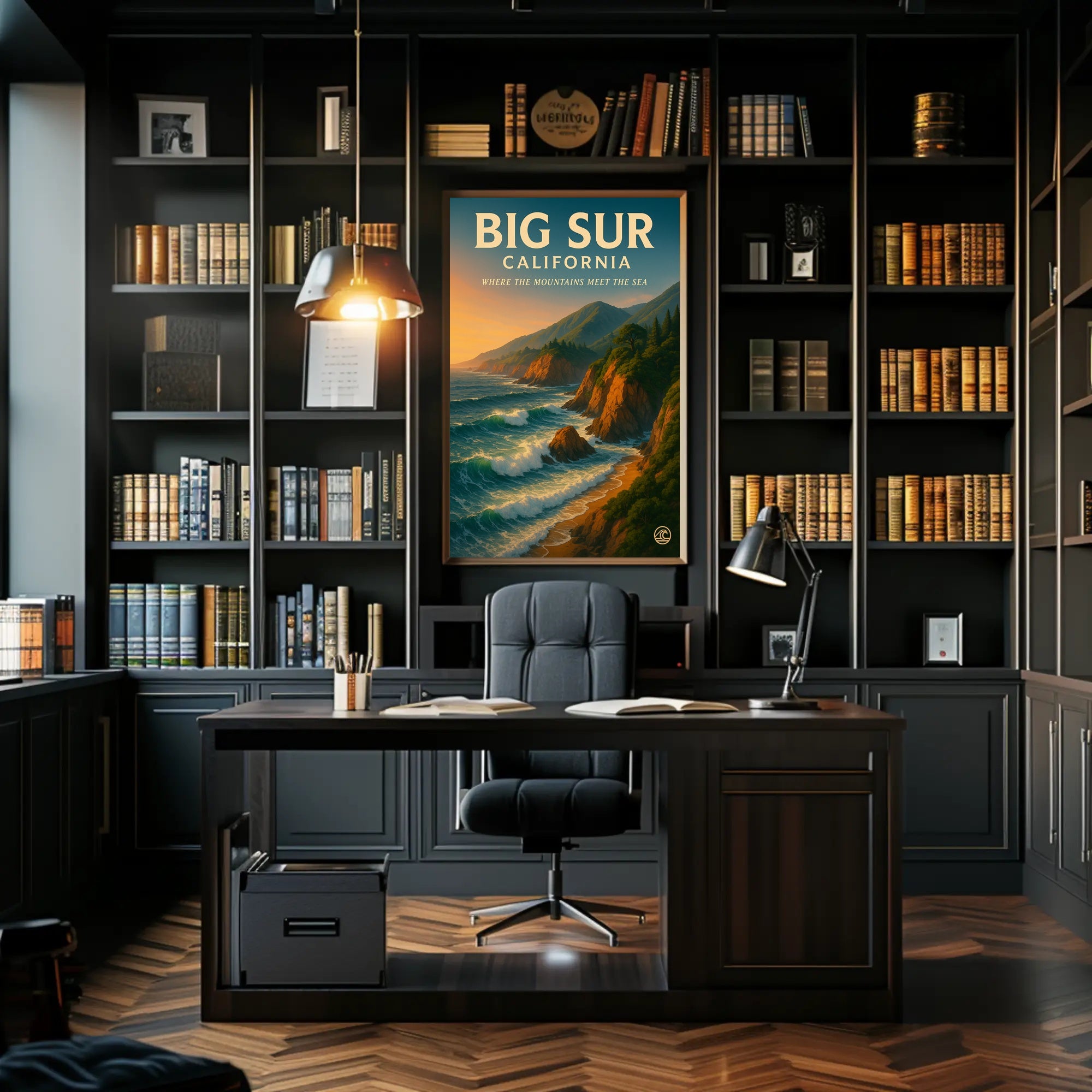 Big Sur Where the Mountains Meet the Sea Poster PosterGoat