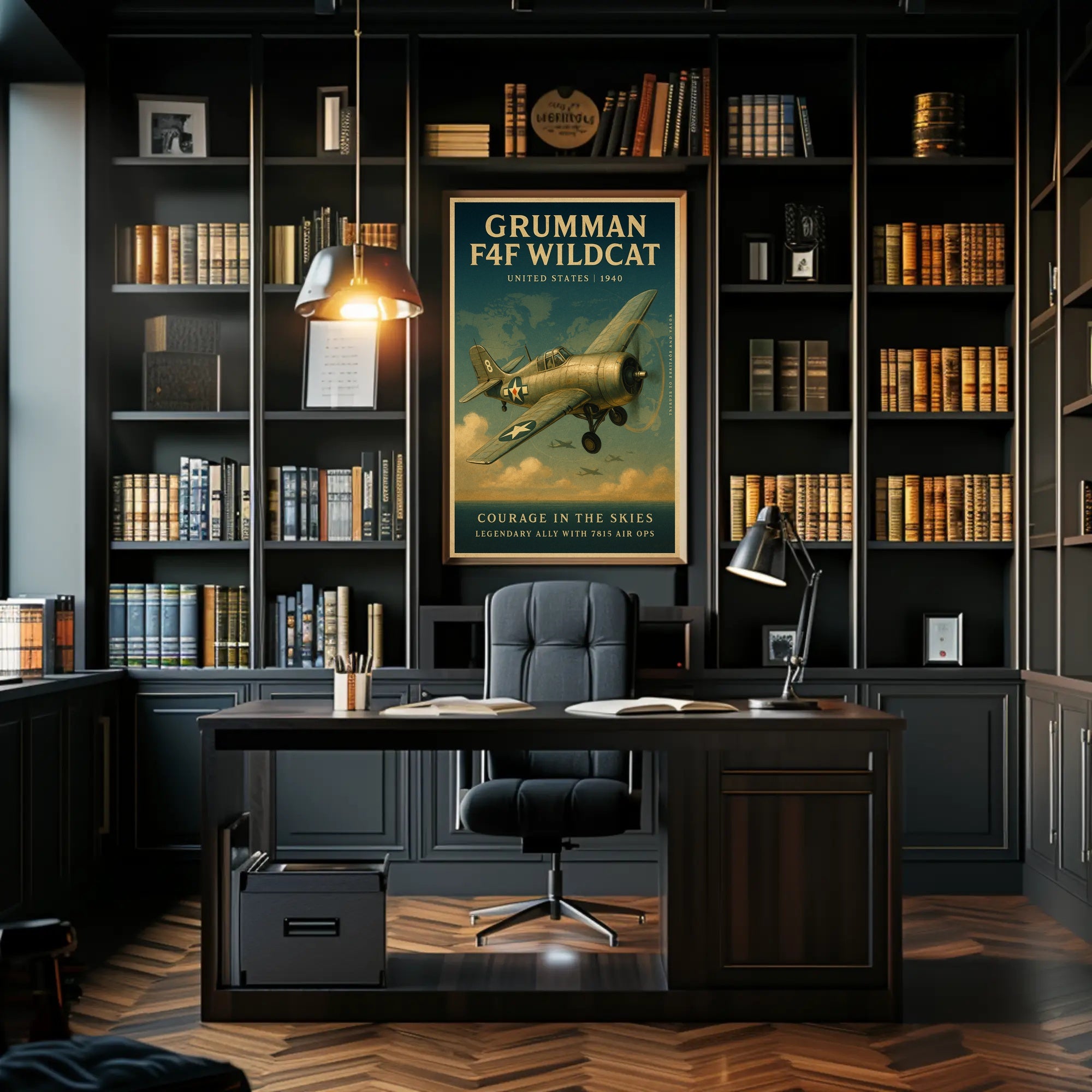 Grumman F4F Wildcat Vintage Aviation Poster Print