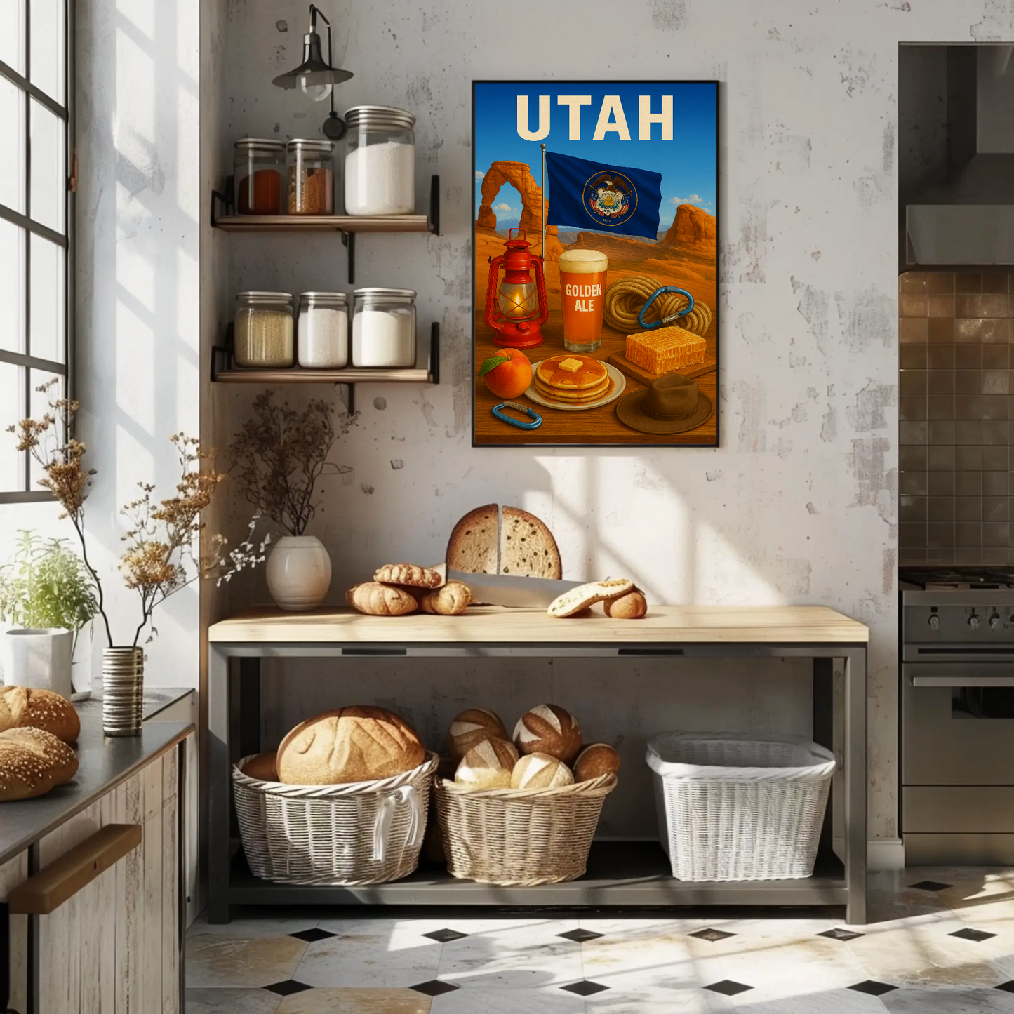 Utah Delicate Arch Pancakes Flag Ale Travel Poster