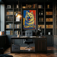 Vibrant Samoyed Portrait Poster